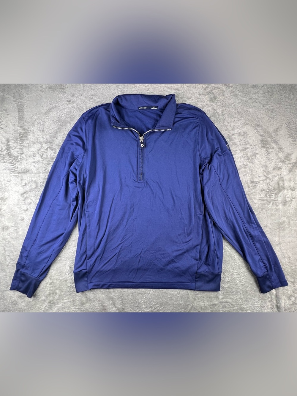 B Draddy Sport Pullover Hoodie Mens XL Performance Stretch Athletic Golf Blue